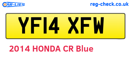 YF14XFW are the vehicle registration plates.