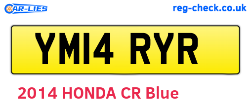 YM14RYR are the vehicle registration plates.