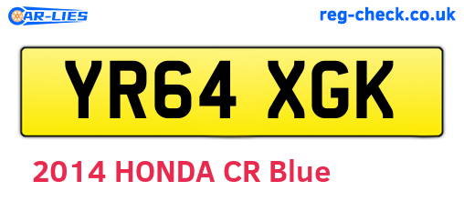 YR64XGK are the vehicle registration plates.