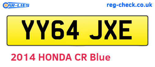 YY64JXE are the vehicle registration plates.