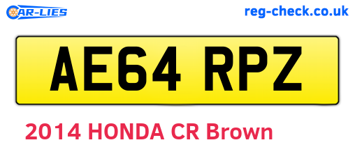 AE64RPZ are the vehicle registration plates.