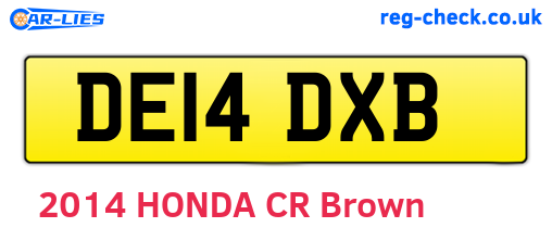 DE14DXB are the vehicle registration plates.