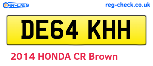 DE64KHH are the vehicle registration plates.