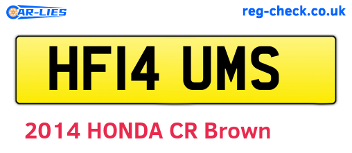 HF14UMS are the vehicle registration plates.