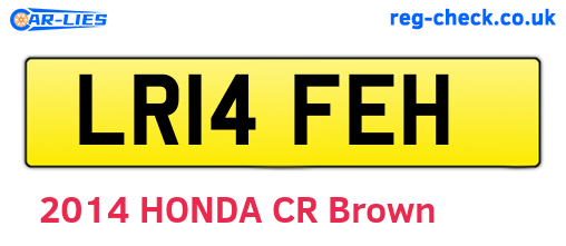LR14FEH are the vehicle registration plates.