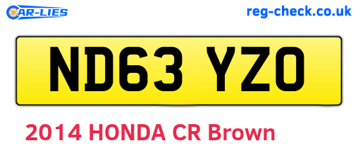 ND63YZO are the vehicle registration plates.