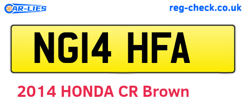 NG14HFA are the vehicle registration plates.