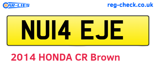 NU14EJE are the vehicle registration plates.