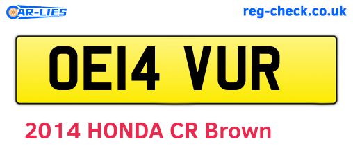 OE14VUR are the vehicle registration plates.