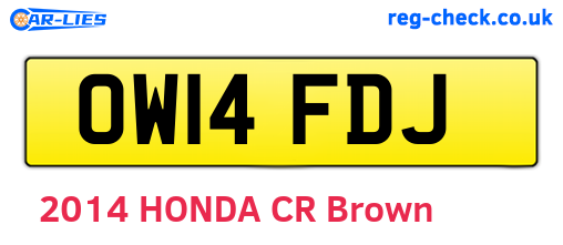 OW14FDJ are the vehicle registration plates.