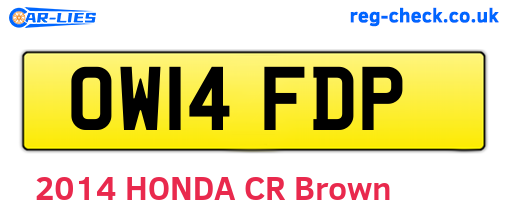 OW14FDP are the vehicle registration plates.
