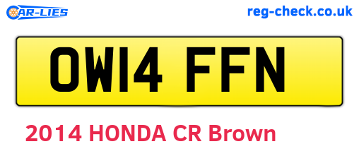 OW14FFN are the vehicle registration plates.