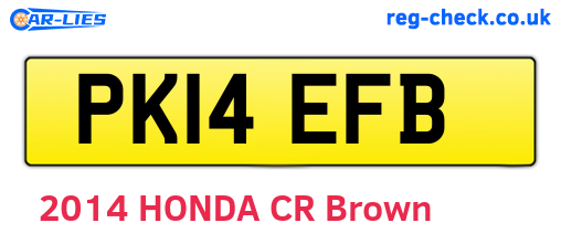 PK14EFB are the vehicle registration plates.