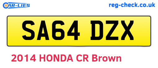 SA64DZX are the vehicle registration plates.