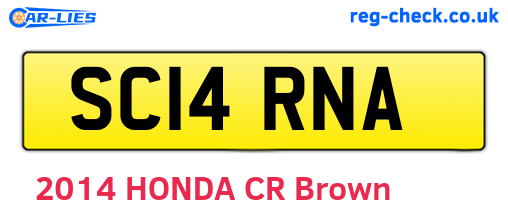 SC14RNA are the vehicle registration plates.