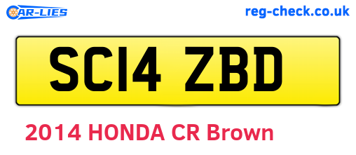 SC14ZBD are the vehicle registration plates.