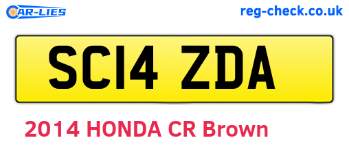 SC14ZDA are the vehicle registration plates.