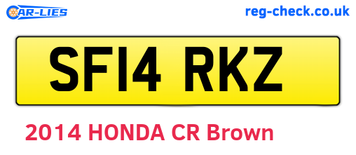 SF14RKZ are the vehicle registration plates.