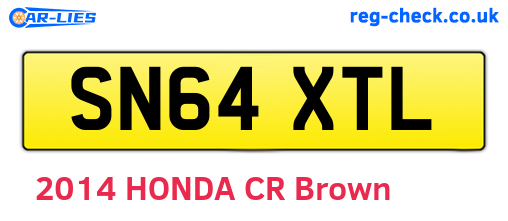 SN64XTL are the vehicle registration plates.