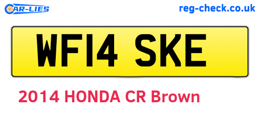 WF14SKE are the vehicle registration plates.