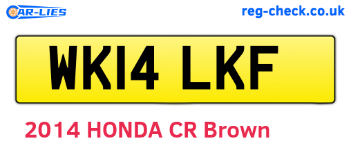 WK14LKF are the vehicle registration plates.