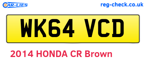 WK64VCD are the vehicle registration plates.