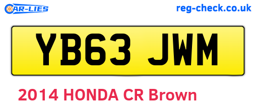 YB63JWM are the vehicle registration plates.