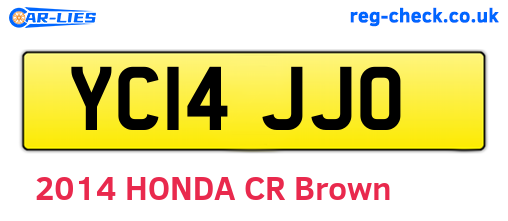 YC14JJO are the vehicle registration plates.