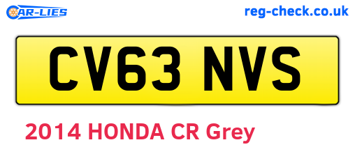 CV63NVS are the vehicle registration plates.