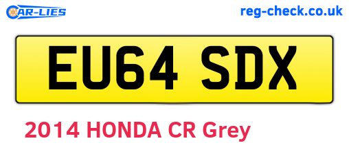EU64SDX are the vehicle registration plates.
