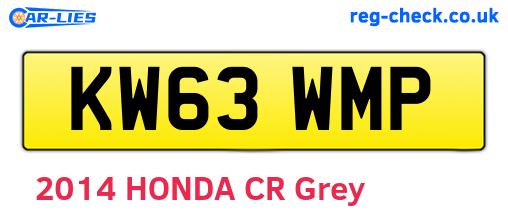 KW63WMP are the vehicle registration plates.