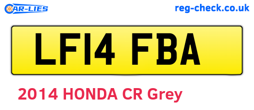 LF14FBA are the vehicle registration plates.