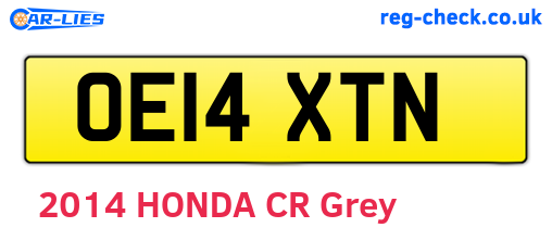 OE14XTN are the vehicle registration plates.