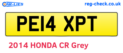 PE14XPT are the vehicle registration plates.
