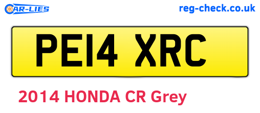 PE14XRC are the vehicle registration plates.