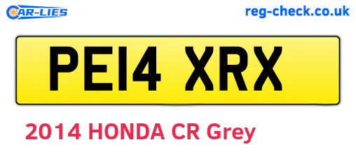 PE14XRX are the vehicle registration plates.