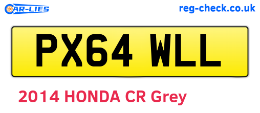 PX64WLL are the vehicle registration plates.