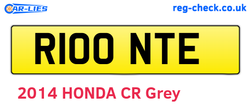 R100NTE are the vehicle registration plates.