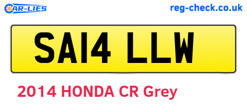 SA14LLW are the vehicle registration plates.