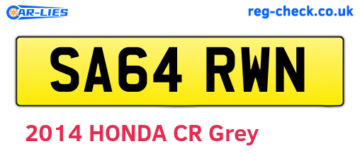 SA64RWN are the vehicle registration plates.