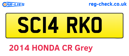 SC14RKO are the vehicle registration plates.