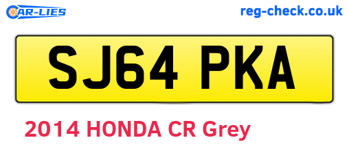 SJ64PKA are the vehicle registration plates.