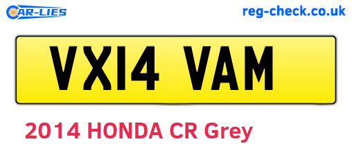 VX14VAM are the vehicle registration plates.