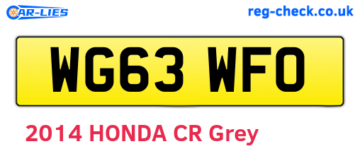WG63WFO are the vehicle registration plates.