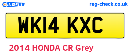 WK14KXC are the vehicle registration plates.