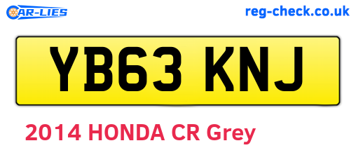YB63KNJ are the vehicle registration plates.