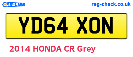 YD64XON are the vehicle registration plates.