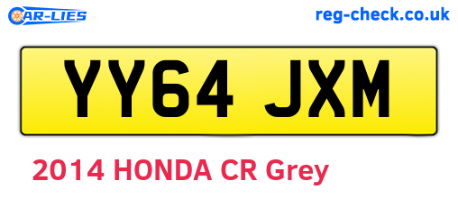 YY64JXM are the vehicle registration plates.