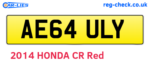 AE64ULY are the vehicle registration plates.