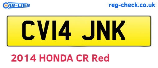 CV14JNK are the vehicle registration plates.